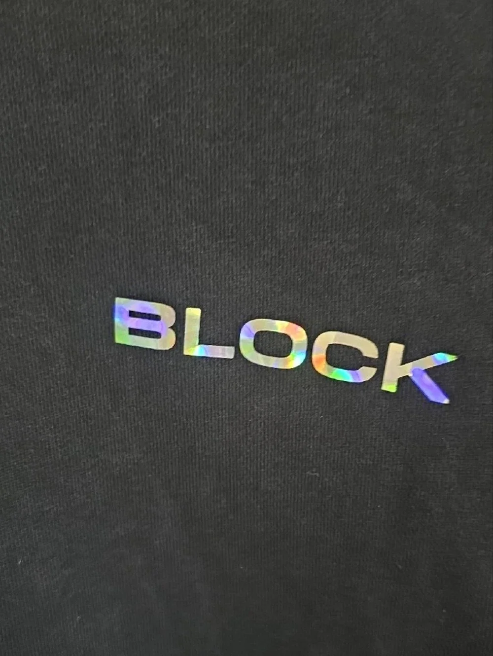 Block Mens Holographic Cube Graphic French Terry Sweatshirt Black Size Medium